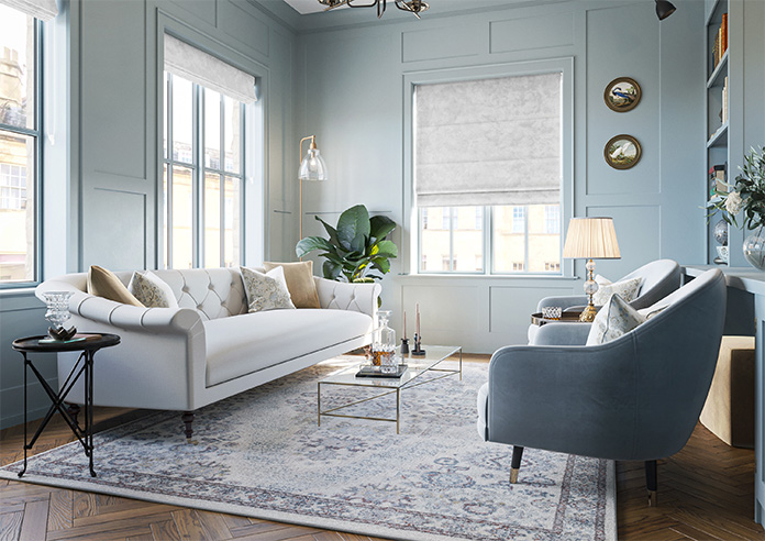 Crushed Velvet, White - Roman Blind - Image 6